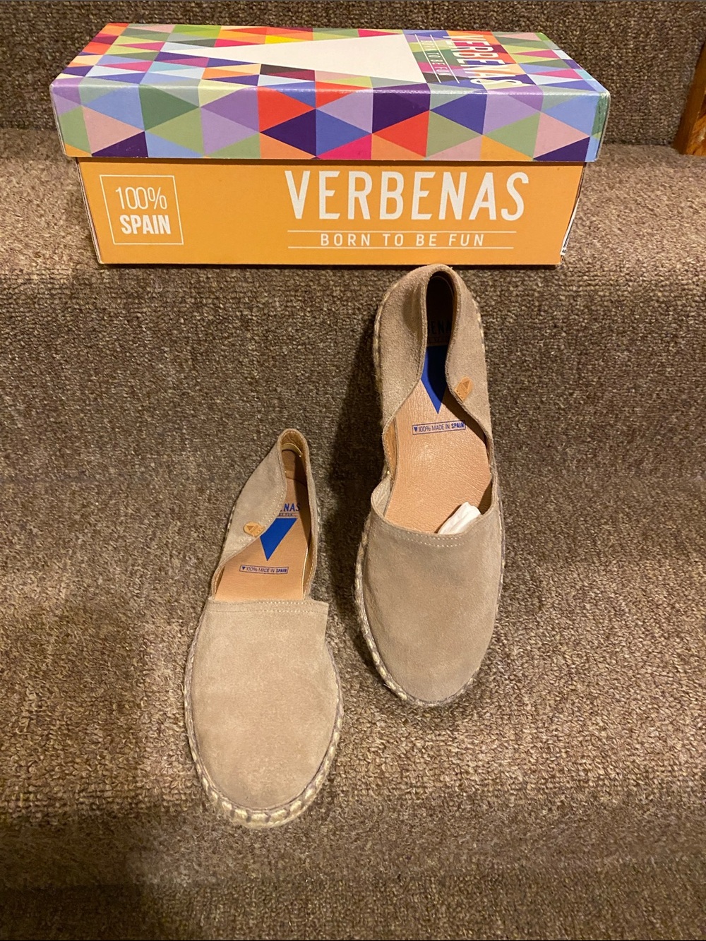 🧁NWT Verbenas Spain Suede Espadrilles in Taupe
